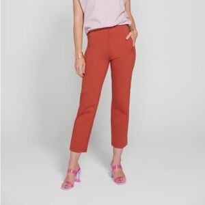 New Betabrand Monroe Sz L Petite Burnished Coral  Crop Ankle Pants